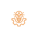 Lightbulb over a gear icon indicating pro tip